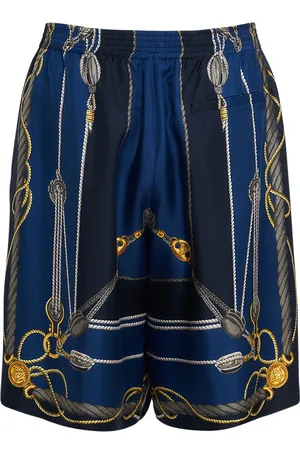 VERSACE Nautical Printed Silk Shorts