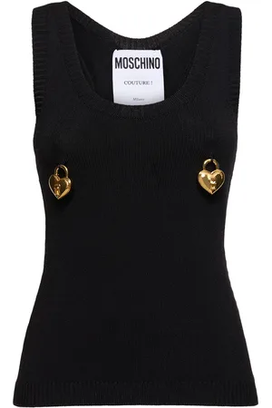 Moschino Embellished Stretch Viscose Blend Top