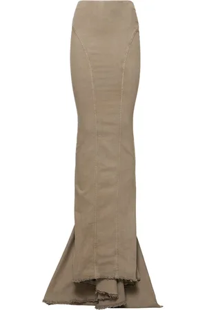 Rick Owens Denim Long Skirt W/ Train