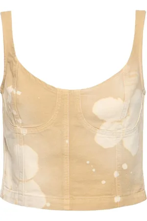 Msgm Printed Cotton Crop Top
