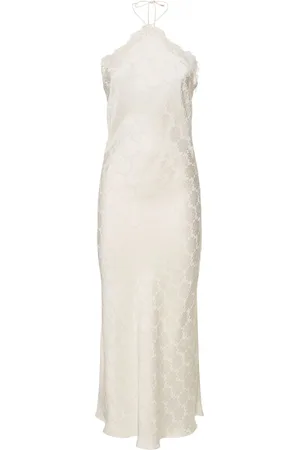 Stella McCartney Jacquard Satin Halter Neck Midi Dress