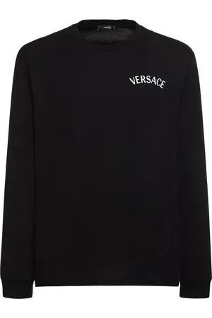 VERSACE Logo Cotton Long Sleeve T-shirt