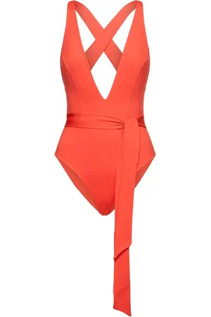 Max Mara Cristel Jersey V Neck One Piece Swimsuit