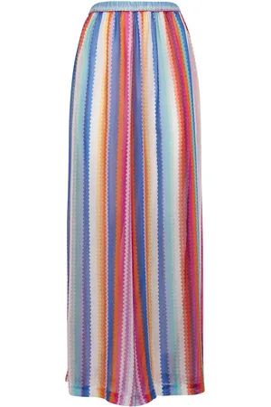 Missoni Chevron Print Cotton & Silk Wide Pants