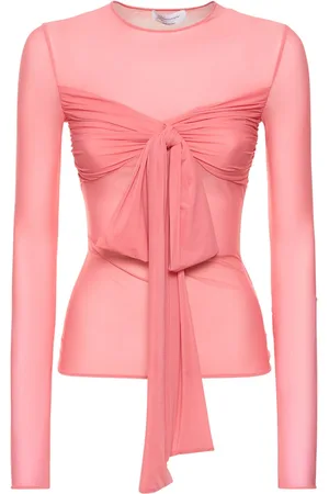 BLUMARINE Jersey Long Sleeve Top W/bow