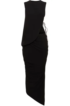 CHRISTOPHER ESBER Monstera Asymmetrical Viscose Maxi Dress