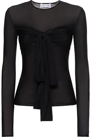 BLUMARINE Jersey Long Sleeve Top W/bow