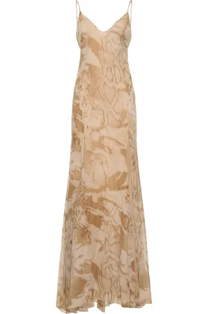 BLUMARINE Printed Viscose Long Dress