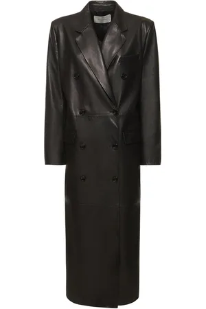 MAGDA BUTRYM Leather Double Breasted Coat