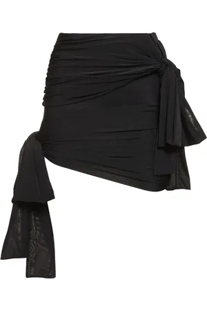 BLUMARINE Draped Jersey Mini Skirt W/bows