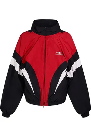 Balenciaga Off-shoulder Cotton Blend Track Jacket