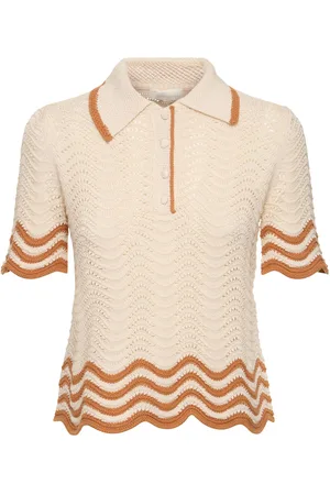 ZIMMERMANN Junie Textured Knit Cotton Polo