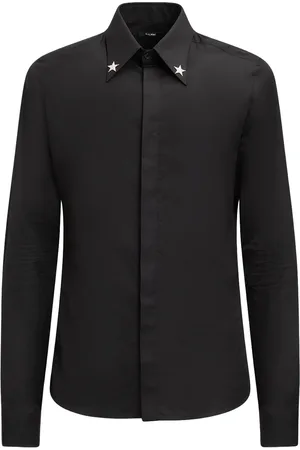Balmain Embroidered Star Collar Cotton Shirt