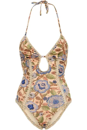 ZIMMERMANN Junie Crochet Edge Printed Swimsuit