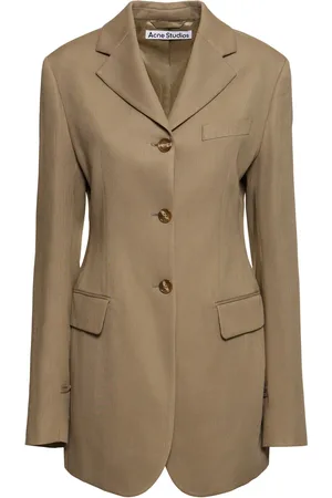 Acne Studios Wool Blend Crepe Single Breasted Blazer