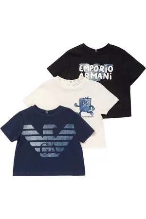 Emporio Armani Pack Of 3 Printed Cotton Jersey T-shirts