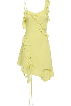 Acne Studios Ruffled Satin Mini Dress