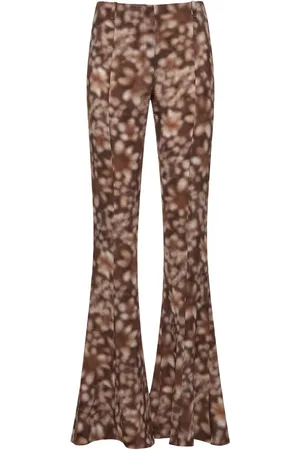 Acne Studios Printed Crepe Gauze Flared Pants