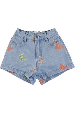 The New Society Embroidered Cotton Chambray Shorts