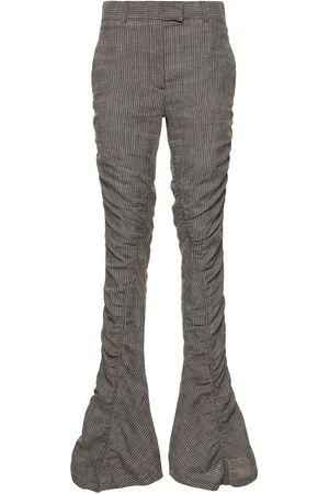 Acne Studios Linen Blend Pinstriped Flared Pants
