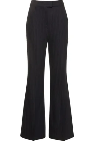 GALVAN Pinstripe Wool Blend Flared Pants