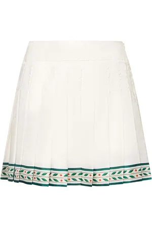 Casablanca Silk Twill Pleated Mini Skirt