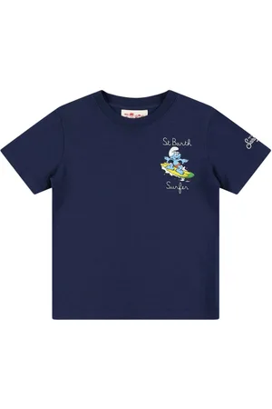 MC2 SAINT BARTH Smurf Print Cotton Jersey T-shirt