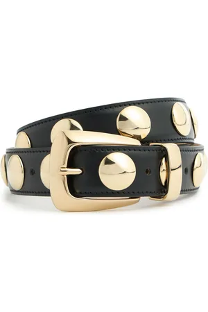 Khaite 3cm Benny Smooth Leather & Studs Belt