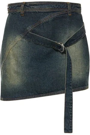 Cannari Concept Cotton Denim Mini Skirt W/ D-ring