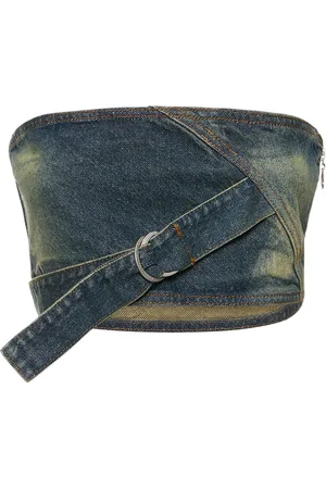 Cannari Concept Cotton Denim Bandeau Top W/ D-ring