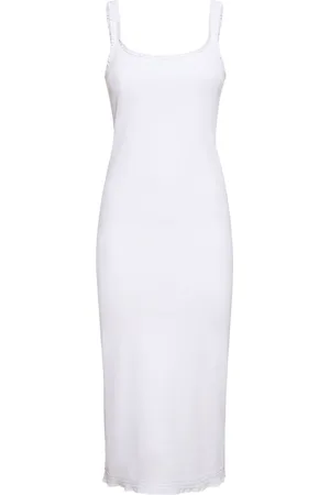 Chloé Ribbed Cotton Jersey Logo Midi Dress