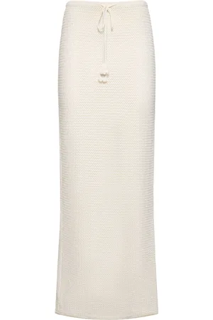 Self-Portrait Self-tie Crochet Midi Skirt