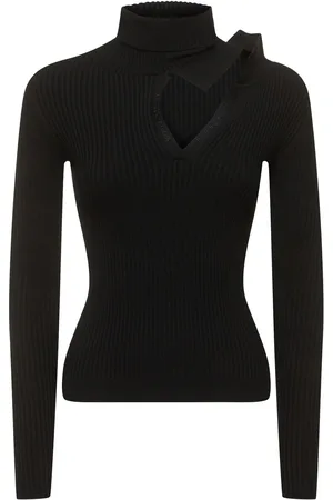 Y / PROJECT Ribbed Knit High Neck Long Sleeve Top
