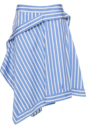 J.W.Anderson Striped Cotton Asymmetric Midi Skirt