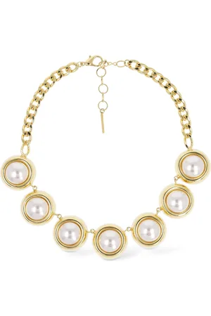 Alessandra Rich Round Pearl Necklace