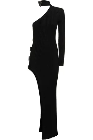 GIUSEPPE DI MORABITO One Sleeve Stretch Cotton Maxi Dress