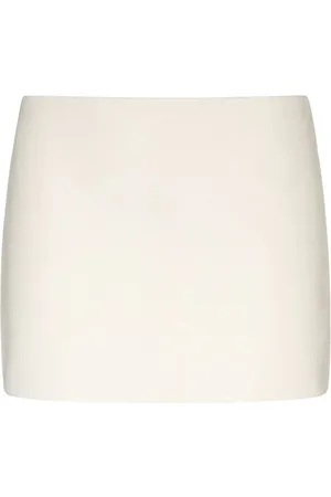 Khaite Jett Short Leather Skirt