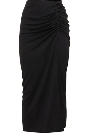 The Andamane Paige High Slit Jersey Midi Skirt