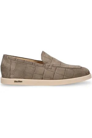 Max Mara 10mm Cocco Print Leather Loafers