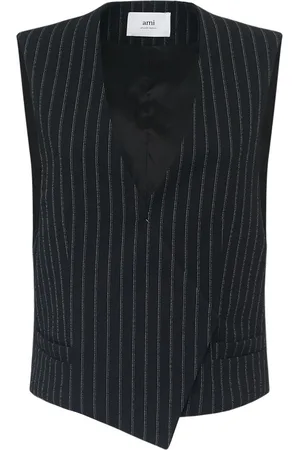 Ami Pinstriped Wool Vest