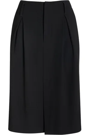 Ami Wool & Viscose Twill Midi Skirt