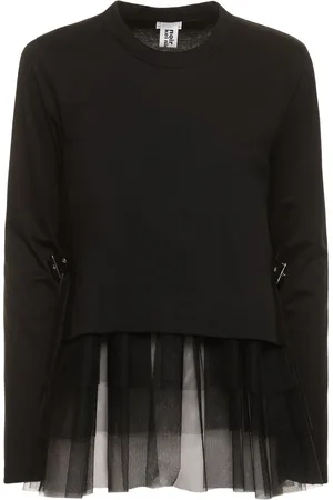 NOIR KEI NINOMIYA Cotton & Nylon Tulle Long Sleeve Top