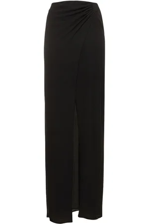 The Andamane Phoebe Stretch Silk Midi Wrap Skirt