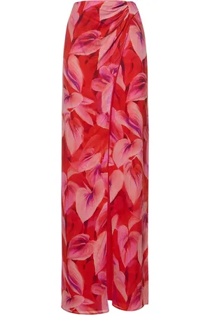 The Andamane Phoebe Printed Viscose Midi Wrap Skirt