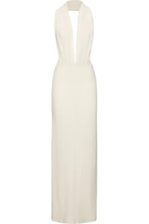 Ludovic De Saint Sernin Bandeau Linen Blend Halter Neck Dress