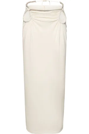 DION LEE Embellished Sheer Jersey Midi Skirt
