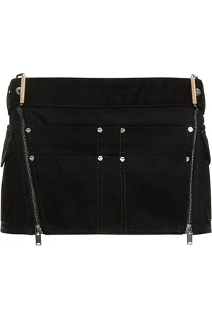 DION LEE Buckle Denim Mini Skirt