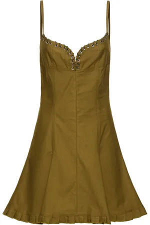 Ludovic De Saint Sernin Cotton Canvas Lace-up Mini Dress