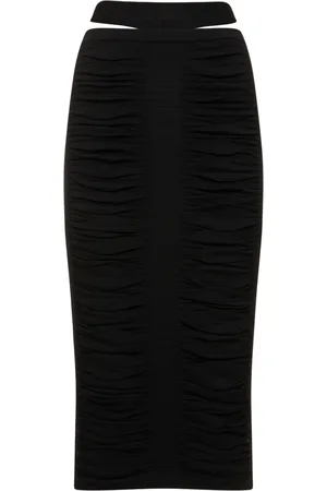 ANDREADAMO X-ray Viscose Blend Knit Midi Skirt