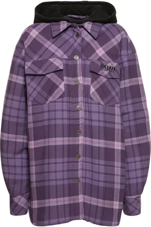 ROTATE Jissa Oversize Flannel Shirt W/hood
